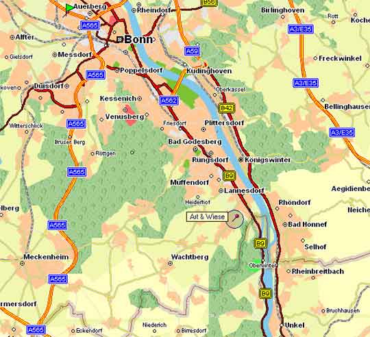 sdlich von Bonn
B9 Richtung Koblenz